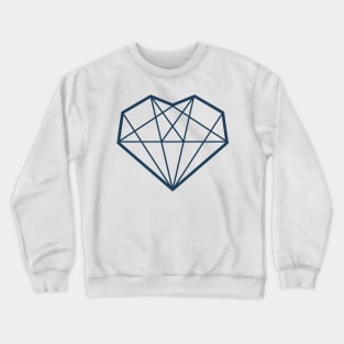 Geometric Blue Diamond Heart Crewneck Sweatshirt